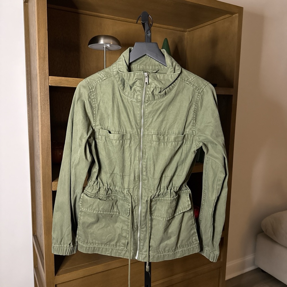 OLD NAVY Drawstring-Waist Utility Jacket Military Green Sized small - Picture 1 of 3
